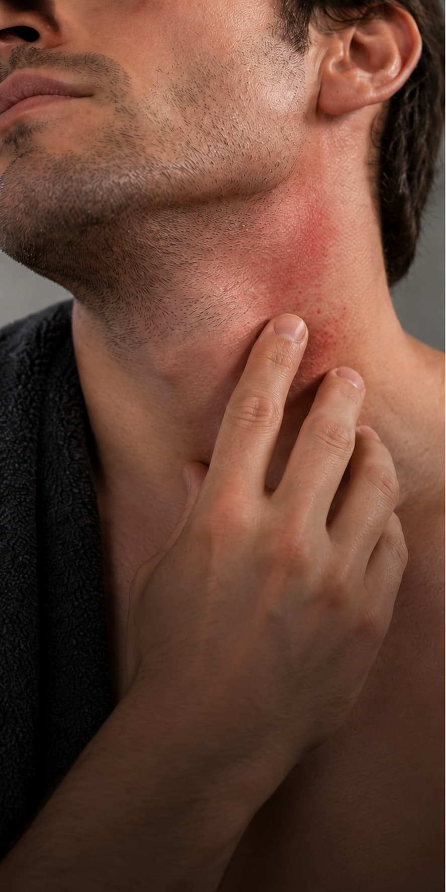 Pourquoi avez-vous le cou rouge après le rasage ? 7 causes fréquentes et comment l’éviter